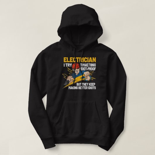 Veste À Capuche Funny Electricien Ingénieur électrique Electricité (Design devant)