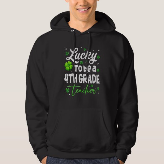 Veste À Capuche Funny Enseignant Sur St Patricku2019s Jour Chance (Devant)