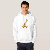 Veste À Capuche Funny Giraffe Lover Giraffe Skateboard (Devant entier)