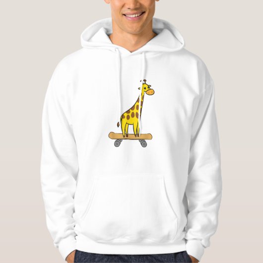Veste À Capuche Funny Giraffe Lover Giraffe Skateboard (Devant)