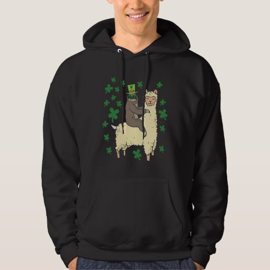 Veste À Capuche Funny Irish Sloth Llama St patrick (Devant)