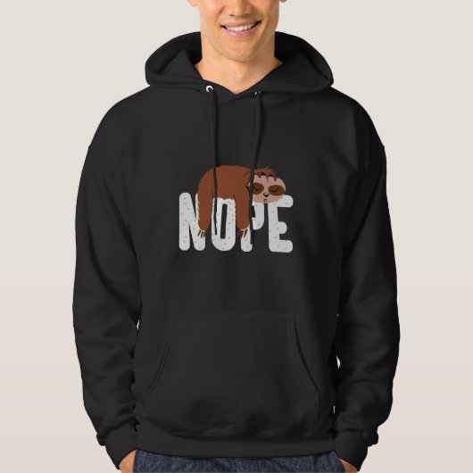 Veste À Capuche Funny Lazy Sloth Nope mignonne Sloth (Devant)