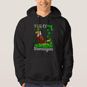 Veste À Capuche Funny Leprechaun Shamrock Feuille Eagle Bird St Pa