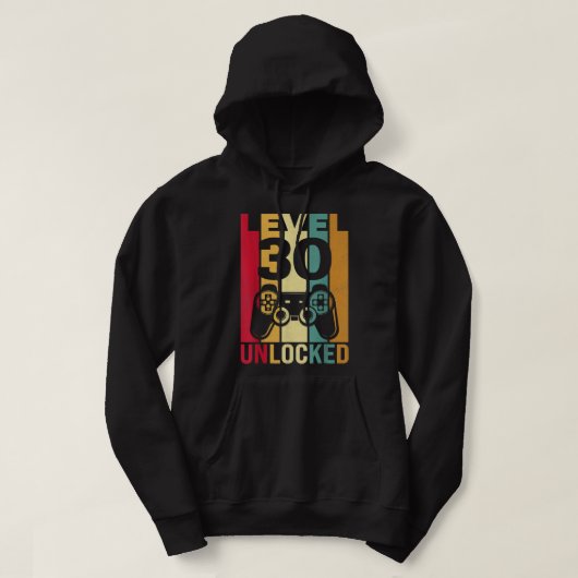 Veste À Capuche Funny Level 30 Unlocked Him Men BDay Turning 30th (Design devant)