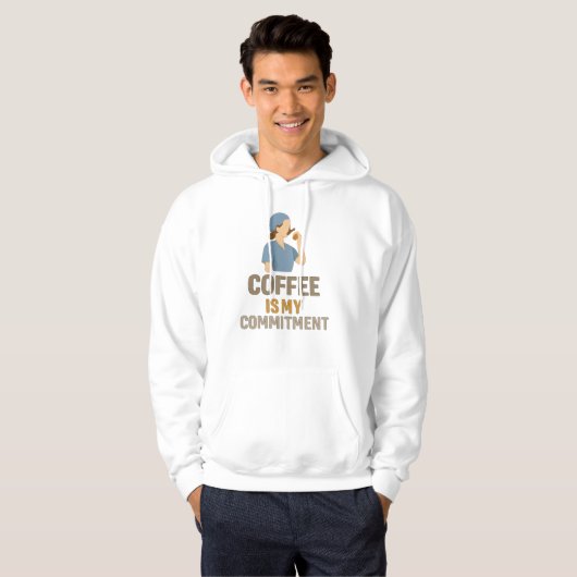 Veste À Capuche Funny Nurse Hoodie – Coffee Is My Commitment  (Devant entier)