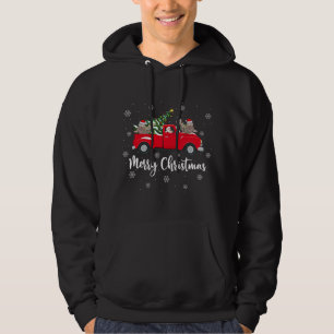 Veste À Capuche Funny Père Noël équitation Noël Arbre Chariot Chri