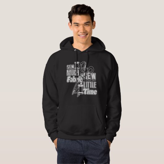 Veste À Capuche Funny Sewing Sew Much Fabric Pun  (Devant entier)