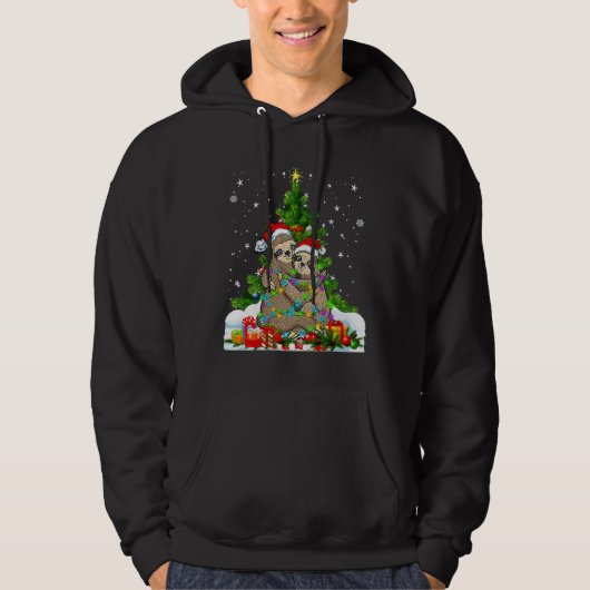 Veste À Capuche Funny Sloth Christmas Tree Nap Sloth (Devant)