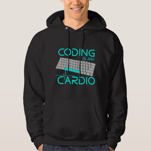 Veste À Capuche Funny Software Engineer Gift - Coding Is My Cardio (Devant)