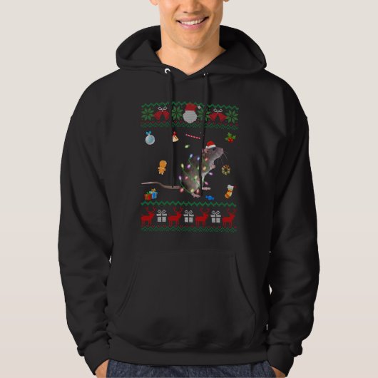 Veste À Capuche Funny Ugly Xmas Sweater Animals Lights Christmas R (Devant)
