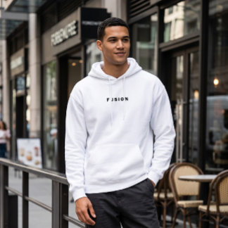 Veste À Capuche Fusion sweat-shirt graphique blanc moderne | Urbai