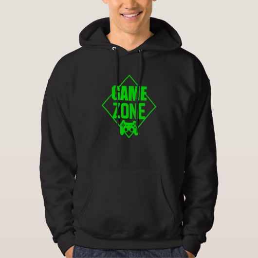 Veste À Capuche Game Zone Controller Green Video Game Gamer (Devant)