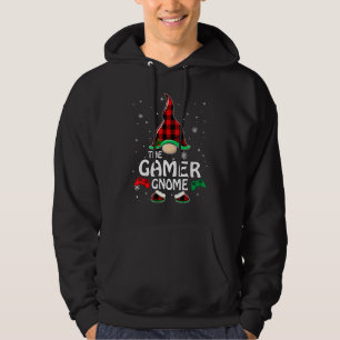Veste À Capuche Gamer Gnome Buffalo Plaid Matching Family Christma