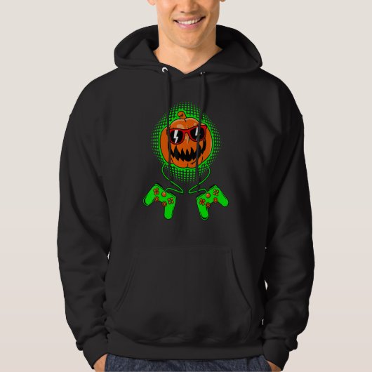 Veste À Capuche Gamer Halloween Jackolantern Scary Gaming Boys Kid (Devant)