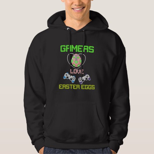 Veste À Capuche Gamer loves Easter Eggs Bunny Gaming Games Happy E (Devant)
