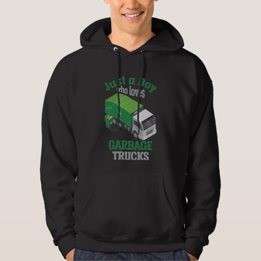 Veste À Capuche Garbage Truck Loving Boy Toddler Cool Recyclage (Devant)
