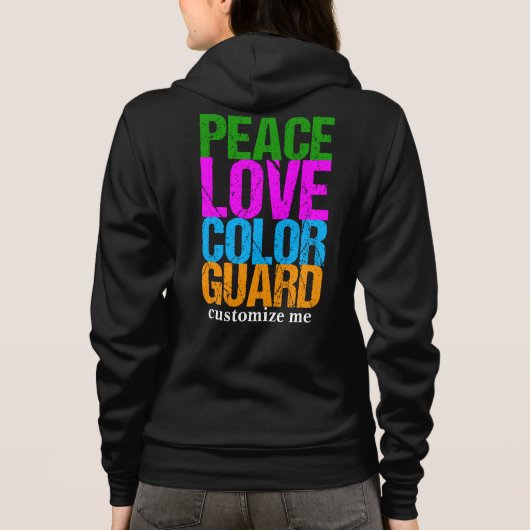 Veste À Capuche Garde de couleurs Peace Love Custom (Dos)