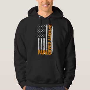 Veste À Capuche Garde de sécurité Papa American Flag Fête des père