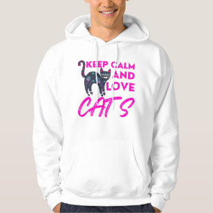 Veste À Capuche Gardez Le Calme Et L'Amour Chats Noël