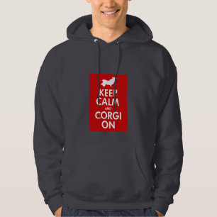 Veste À Capuche Gardez le calme et le corgi sur le corgi à roues