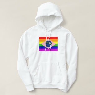 VESTE À CAPUCHE GAY BRÉSIL AVEC PLANCHER ET DRAPEAUX BRÉSILIENS