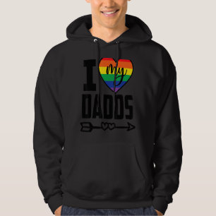 Veste À Capuche Gay Dadd J'Aime Mes Dadd Avec Rainbow Heart