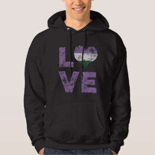 Veste À Capuche Genderqueer Fierté Amour Coeur Vintage Drapeau