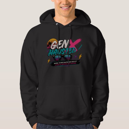 Veste À Capuche Génération X, Gen Xhausted, Rétro, nostalgique, (Devant)
