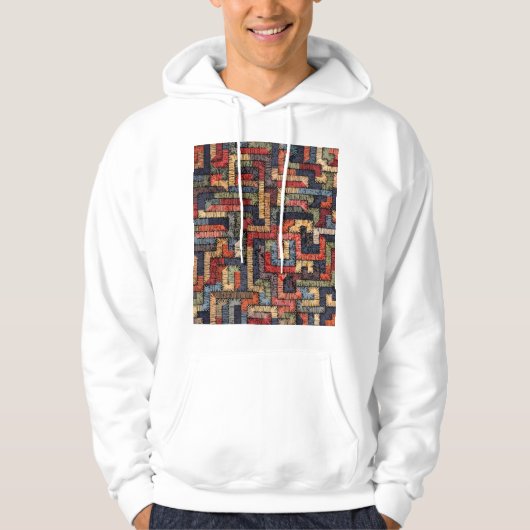 Veste À Capuche Géométrie brodée, texture ethnique (Devant)