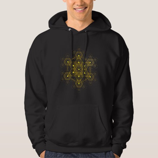 Veste À Capuche Géométrie sacrée Cube de Metatron Mandala (Devant)