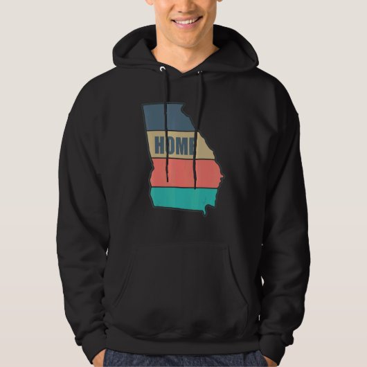 Veste À Capuche Georgia Home State Retro Peach Shape Skyline (Devant)
