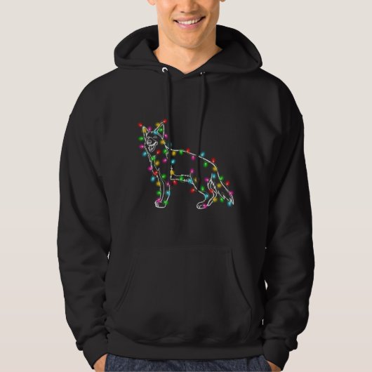Veste À Capuche German Shepherd Dog Tree Christmas Sweater Xmas Do (Devant)