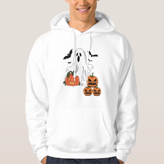 Veste À Capuche Ghost Halloween Sweatshirt, (Devant)