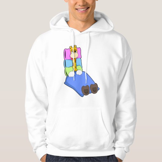 Veste À Capuche Girafe dormant avec couverture et oreiller (Devant)