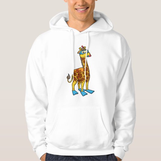 Veste À Capuche Giraffe comme plongeur avec lunettes de natation e (Devant)