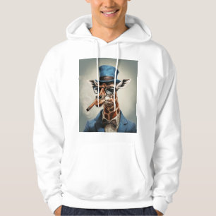 Veste À Capuche Giraffe en chapeau avec cigare