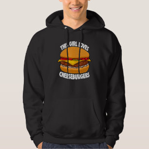 Veste À Capuche Girl Loves Cheeseburger Shirts Burger Tee Femmes F