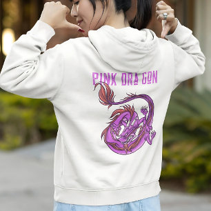 Veste À Capuche Girl rose et rose Dra Gon - Dragon de style comiqu
