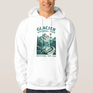 Veste À Capuche Glacier National Park Montana Route Vintage Randon