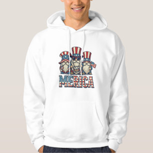 Veste À Capuche Gnome Patriotique Merica Design Vector Vintage_1