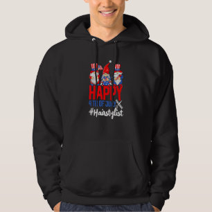 Veste À Capuche Gnome Squad Happy 4 juillet coiffeur Américain