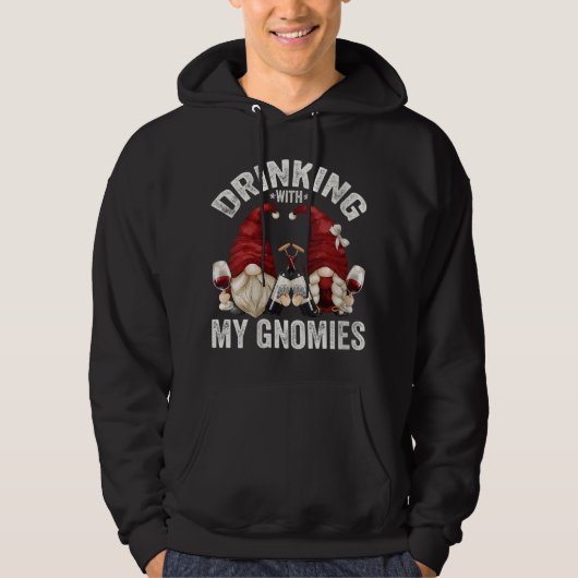 Veste À Capuche Gnomes De Vins Mets Aime Boire Avec Mes Gnomies Fu (Devant)