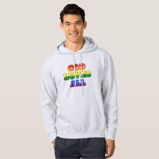 Veste À Capuche "God Loves All" Gay/LGBTQIA+/Queer Christian Pride