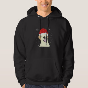Veste À Capuche Golden Retriever Dog In Santa Hat Snowflakes Merry