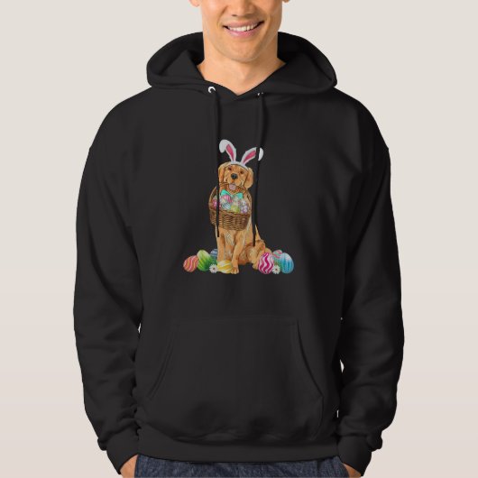 Veste À Capuche Golden Retriever Easter Day Bunny Eggs Easter Cost (Devant)