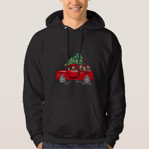 Veste À Capuche Goldendoodle Riding Camion Rouge Père Noël Christm