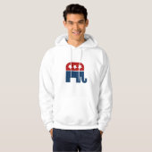 Veste À Capuche GOP éléphant Logo design républicain (Devant entier)