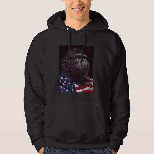 Veste À Capuche Gorilla, drapeau américain (Devant)