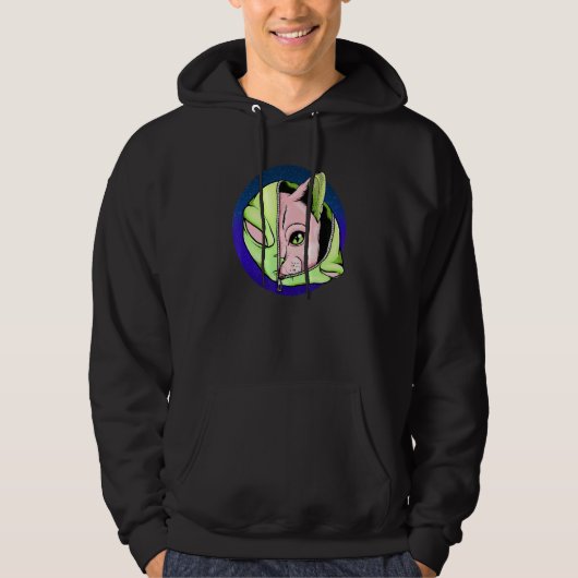 Veste À Capuche Goth Alien Chat Shapeshifter Vaporwave (Devant)