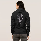Veste À Capuche Goth déplaisant squelette main macabre métalhead (Dos entier)